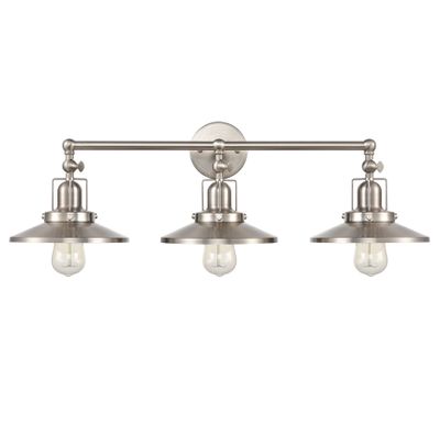 English Pub 28″ Wide 3-Light Vanity Light - Satin Nickel