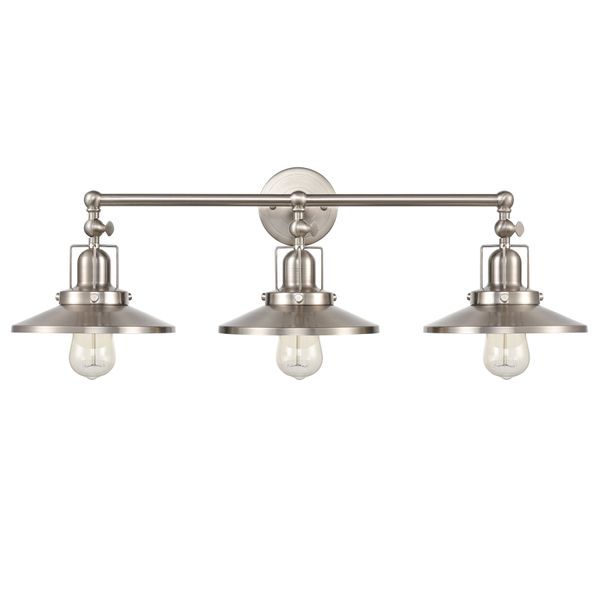 English Pub 28'' Wide 3-Light Vanity Light - Satin Nickel