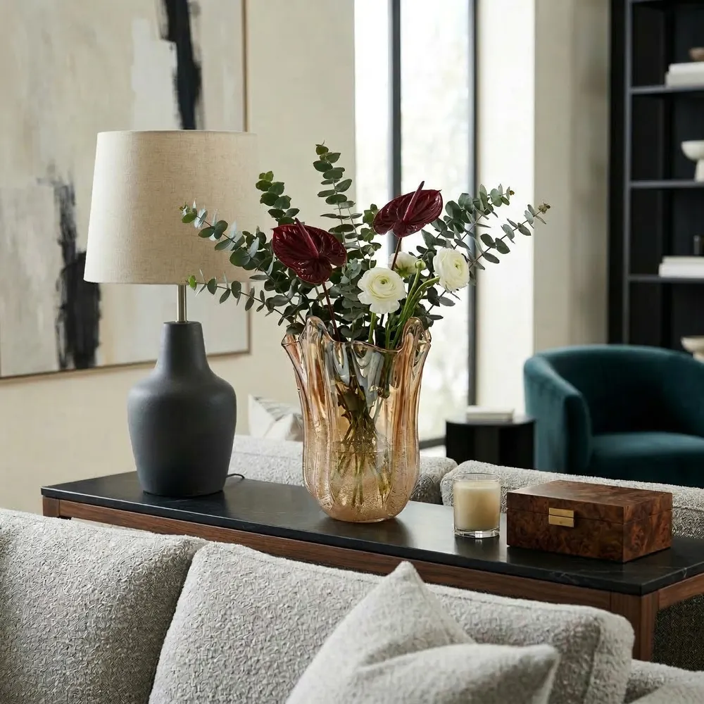 DAXTONROSE TAN GLASS VASE 10 (IN)