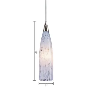 Lungo 3'' Wide 1-Light Mini Pendant - Satin Nickel with Snow White Glass 2