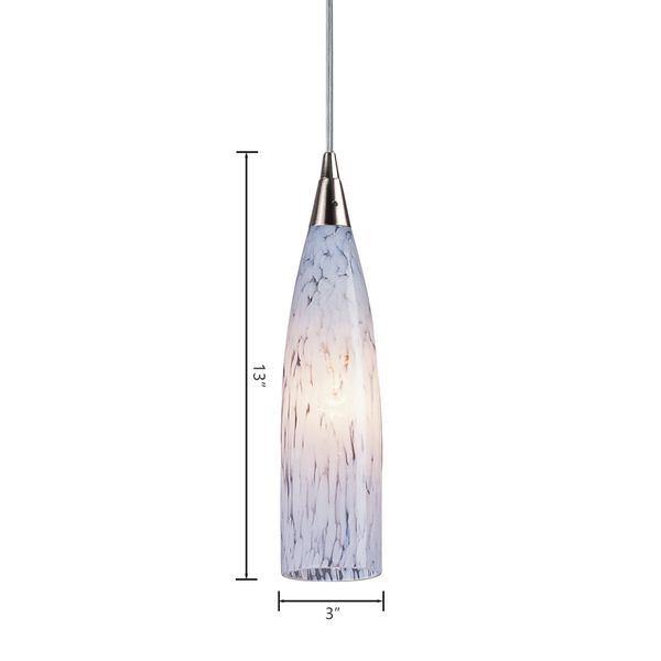 Lungo 3'' Wide 1-Light Mini Pendant - Satin Nickel with Snow White Glass