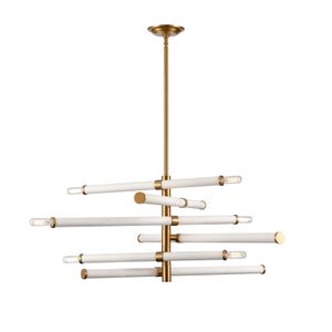 Crosspiece 39'' Wide 6-Light Chandelier - White 3