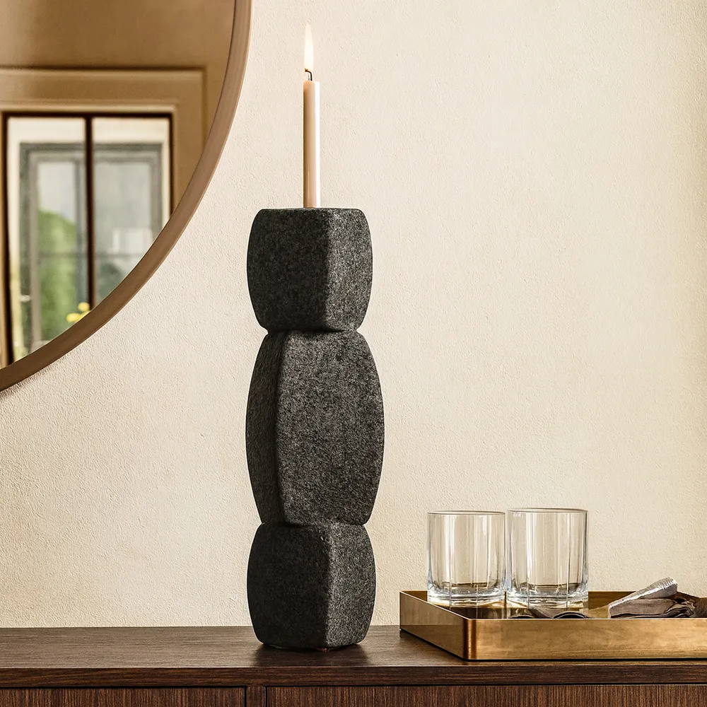 ENNISVALE BLACK CANDLE HOLDER 12 (IN)