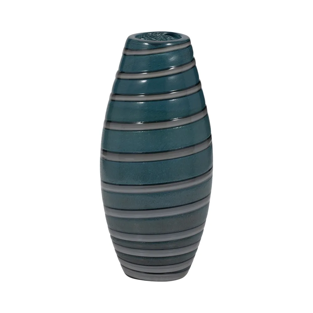 DENVERRIDGE BLUE GLASS VASE 12 (IN)