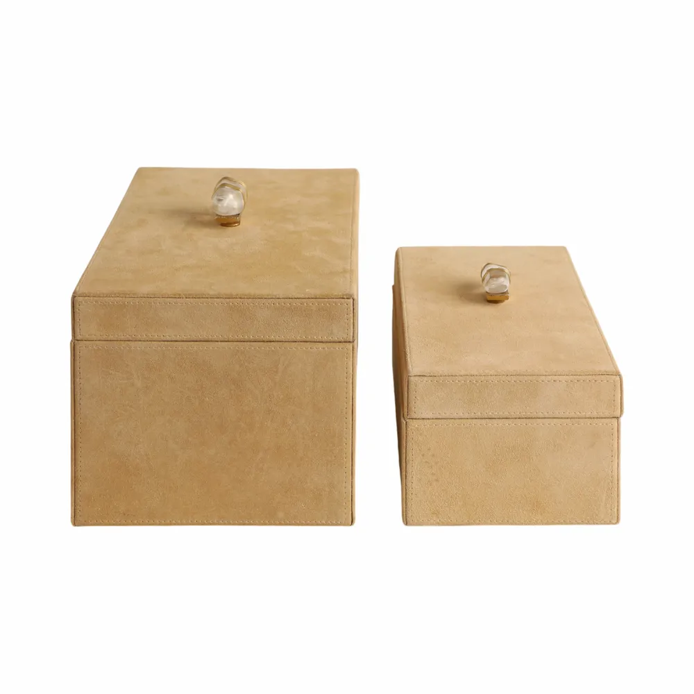 LAKEWICK SET OF 2 IVORY BOXES 6 (IN)