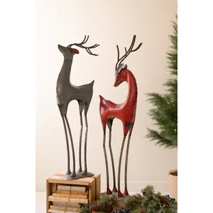 Set of 2 Recycled Iron Deer 2