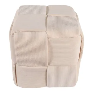 COREYBEACH IVORY OTTOMAN 15 (IN) 5