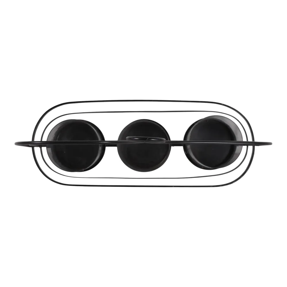 DUNELEY BLACK CANDLE HOLDER 14 (IN)