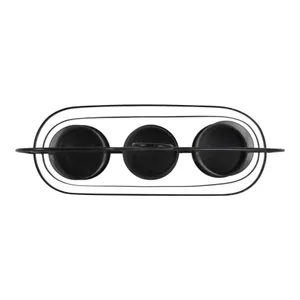 DUNELEY BLACK CANDLE HOLDER 14 (IN) 9