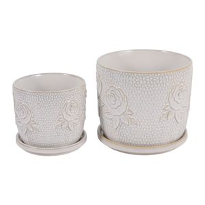 HOBARTGATE SET OF 2 IVORY PLANTER 7 (IN) 7
