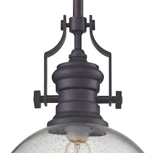 Chadwick 13'' Wide 1-Light Pendant - Oiled Bronze with Clear 2