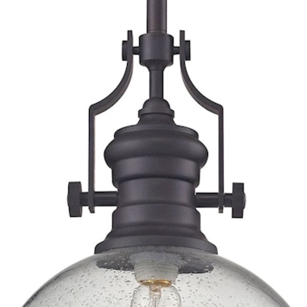 Chadwick 13'' Wide 1-Light Pendant - Oiled Bronze with Clear