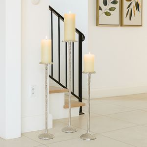 BREEFIELD SET OF 3 SILVER CANDLE HOLDER 40 (IN) 12