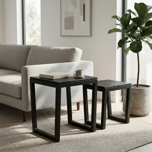 DRAKECLIFF SET OF 2 BLACK TABLE 23 (IN) 10