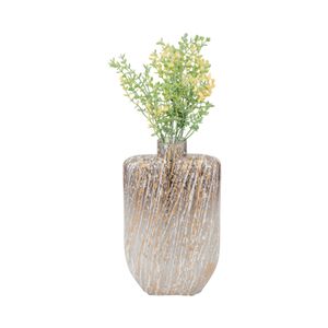 STONEWOOD IVORY GLASS VASE 10 (IN) 3