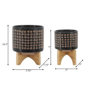 TANNERHAM SET OF 2 BROWN PLANTER 11 (IN) 9