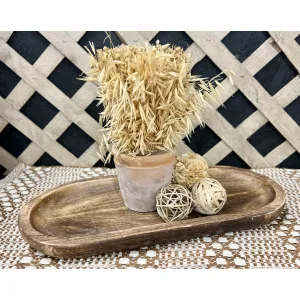 Dark Wood Oval Tray 18x8x1in 2