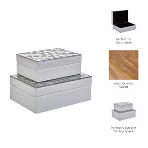 FLINTRIDGE SET OF 2 SILVER BOXES 4 (IN) 5