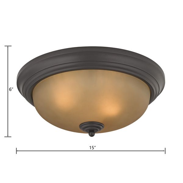 Huntington 15'' Wide 3-Light Flush Mount - Oil Rubbed Bronze