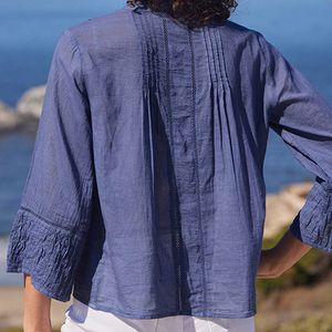 Easy Lightweight Navy Cotton Blouse 5
