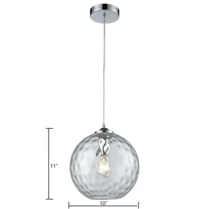 Watersphere 10'' Wide 1-Light Mini Pendant - Polished Chrome with Clear 2