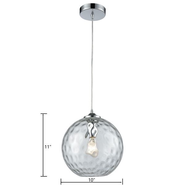 Watersphere 10'' Wide 1-Light Mini Pendant - Polished Chrome with Clear
