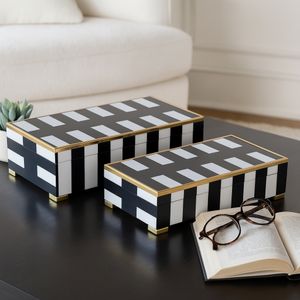 SKYERUN SET OF 2 BLACK BOXES 4 (IN) 11
