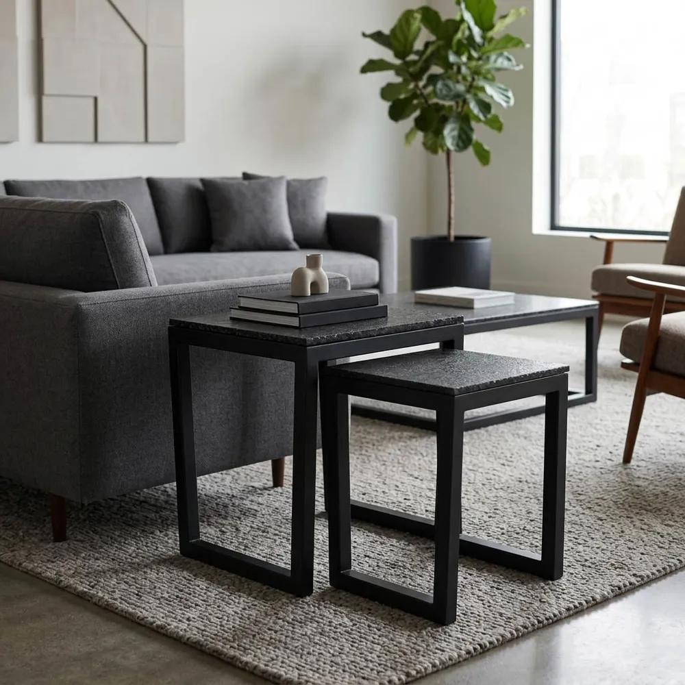 DRAKECLIFF SET OF 2 BLACK TABLE 23 (IN)