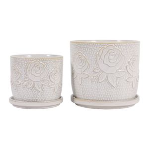 HOBARTGATE SET OF 2 IVORY PLANTER 7 (IN) 6