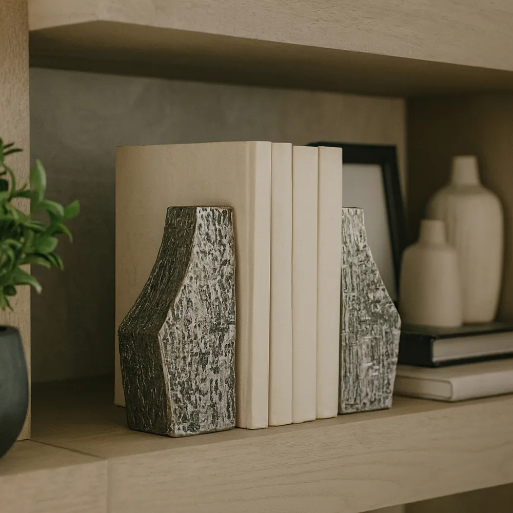 ADLERMORE SET OF 2 BLACK BOOKENDS 8 (IN)