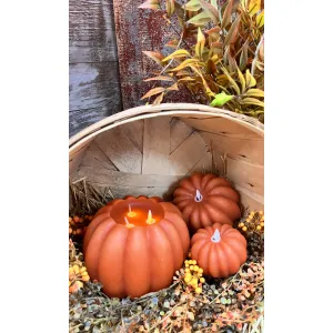 Orange Pumpkin Carved Moving Flame LED Candle 8x6in 5