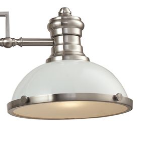 Chadwick 47'' Wide 3-Light Linear Chandelier - Satin Nickel with Gloss White 5