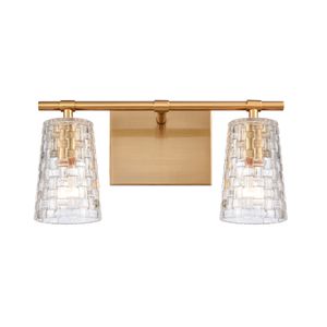 Lightweave 15'' Wide 2-Light Vanity Light - Satin Brass 1