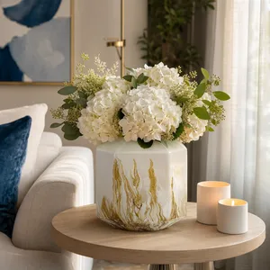 RAESTONE IVORY GLASS VASE 10 (IN) 11