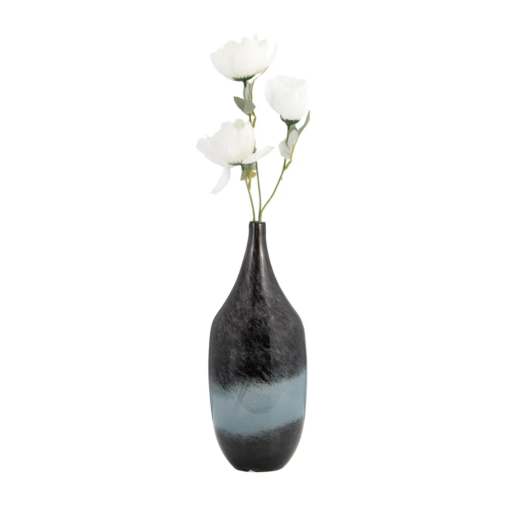 FINLEYMOOR BLUE GLASS VASE 14 (IN)