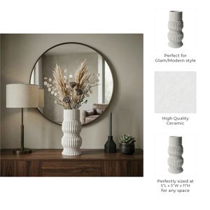 CALTONPORT WHITE VASE 11 (IN) 8