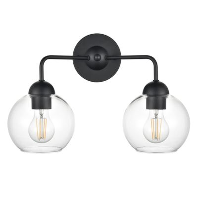Astoria 15.75″ Wide 2-Light Vanity Light - Matte Black