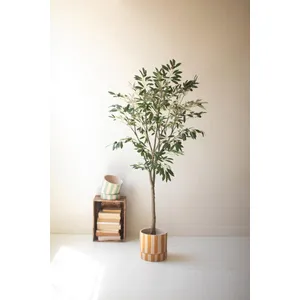 Tall Artificial Olive Tree in a Black Plastic Pot 1