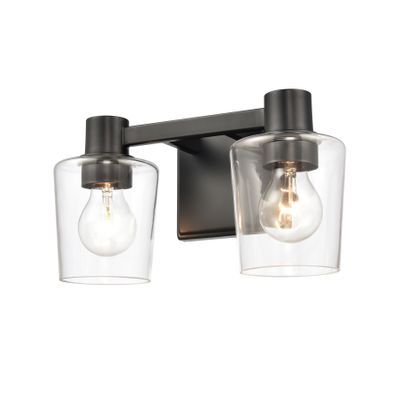 Celia 12″ Wide 2-Light Vanity Light - Matte Black