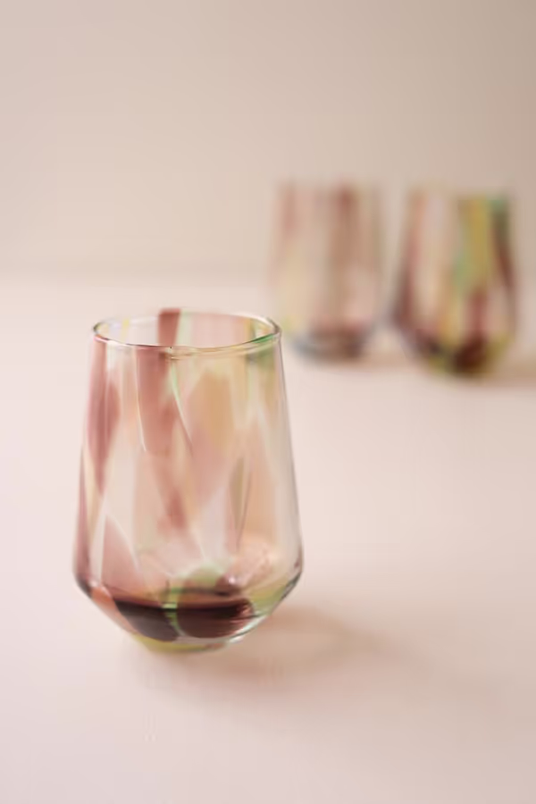 Tapered Multi-Color Glass Tumbler