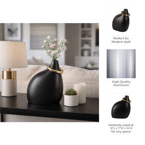 ENOCHCROSS BLACK VASE 14 (IN) 10