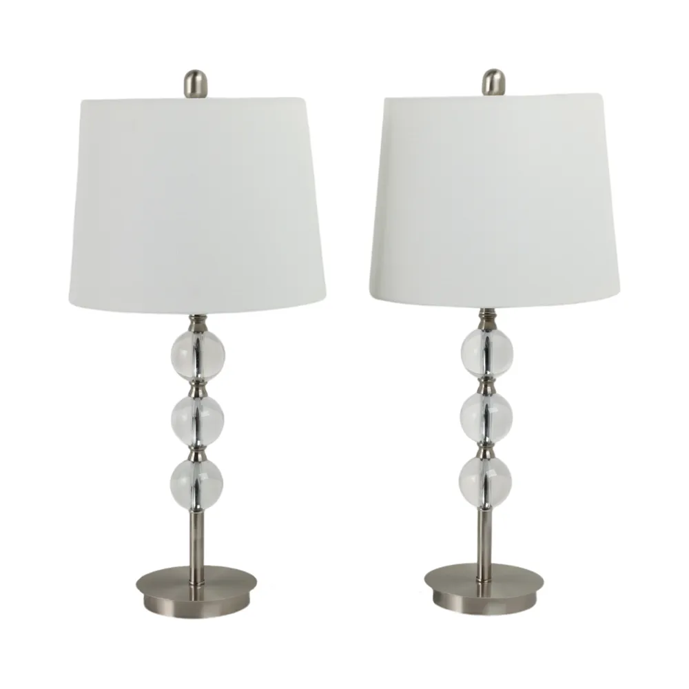 CLARAHAVEN SET OF 2 SILVER LAMPS 27 (IN)