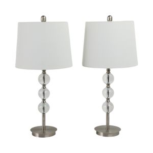 CLARAHAVEN SET OF 2 SILVER LAMPS 27 (IN) 4