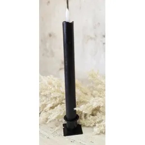 Black 10in Taper Realistic Flame Taper Set of 2 2