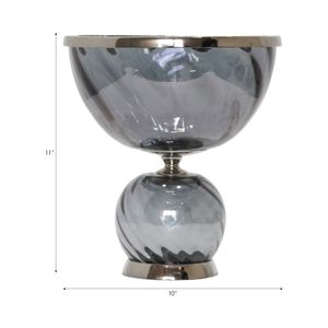 ASPENSIDE GRAY GLASS VASE 11 (IN) 7