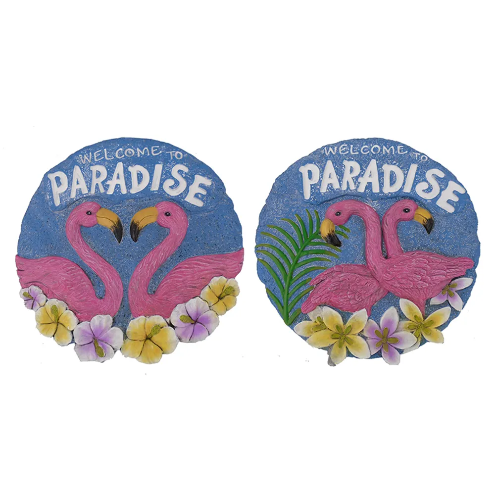 10" FLAMINGO STEPPING STONE 2-ASST