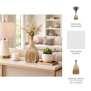 FLORAWELL TAN VASE 12 (IN) 10