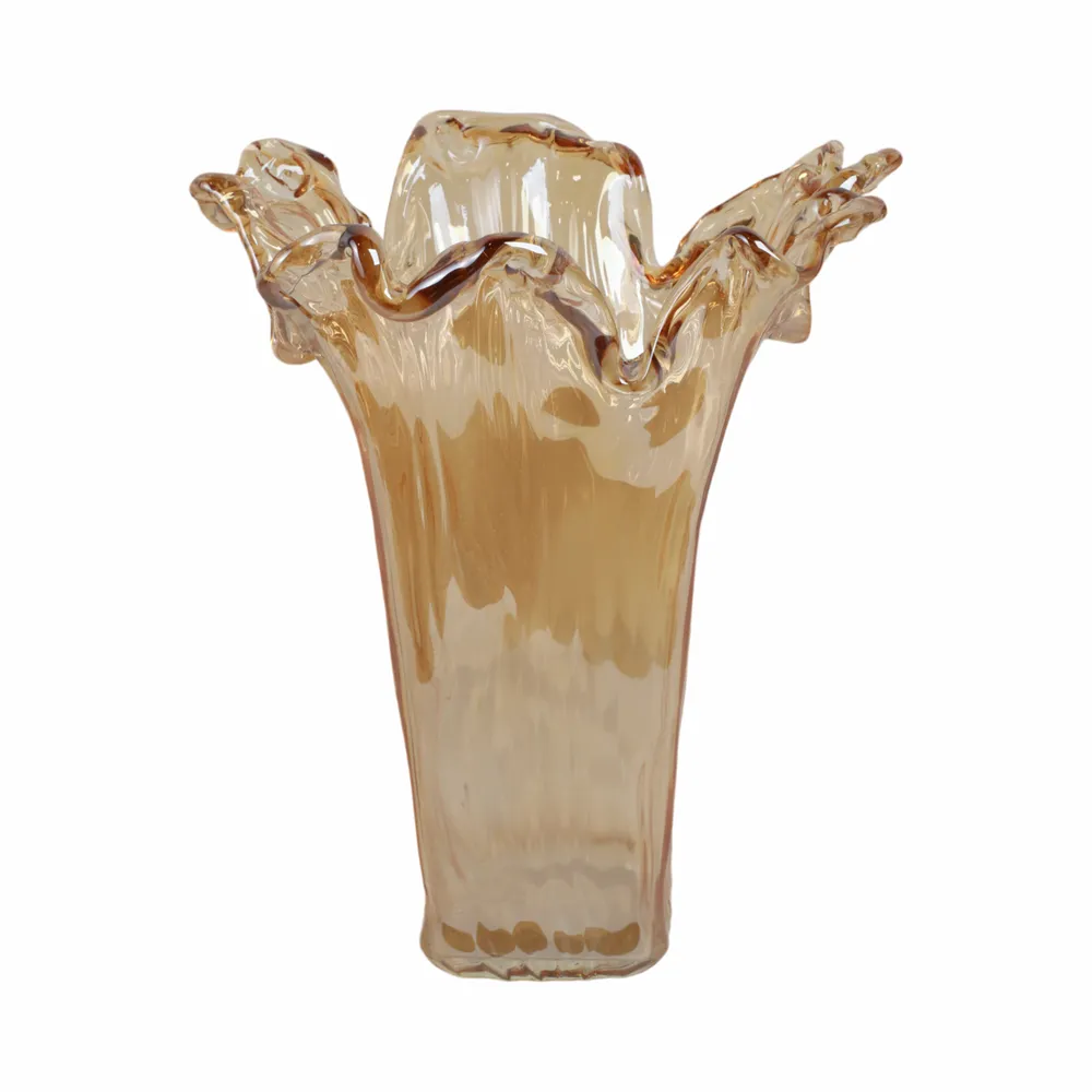 CLAYMORE BROWN GLASS VASE 15 (IN)