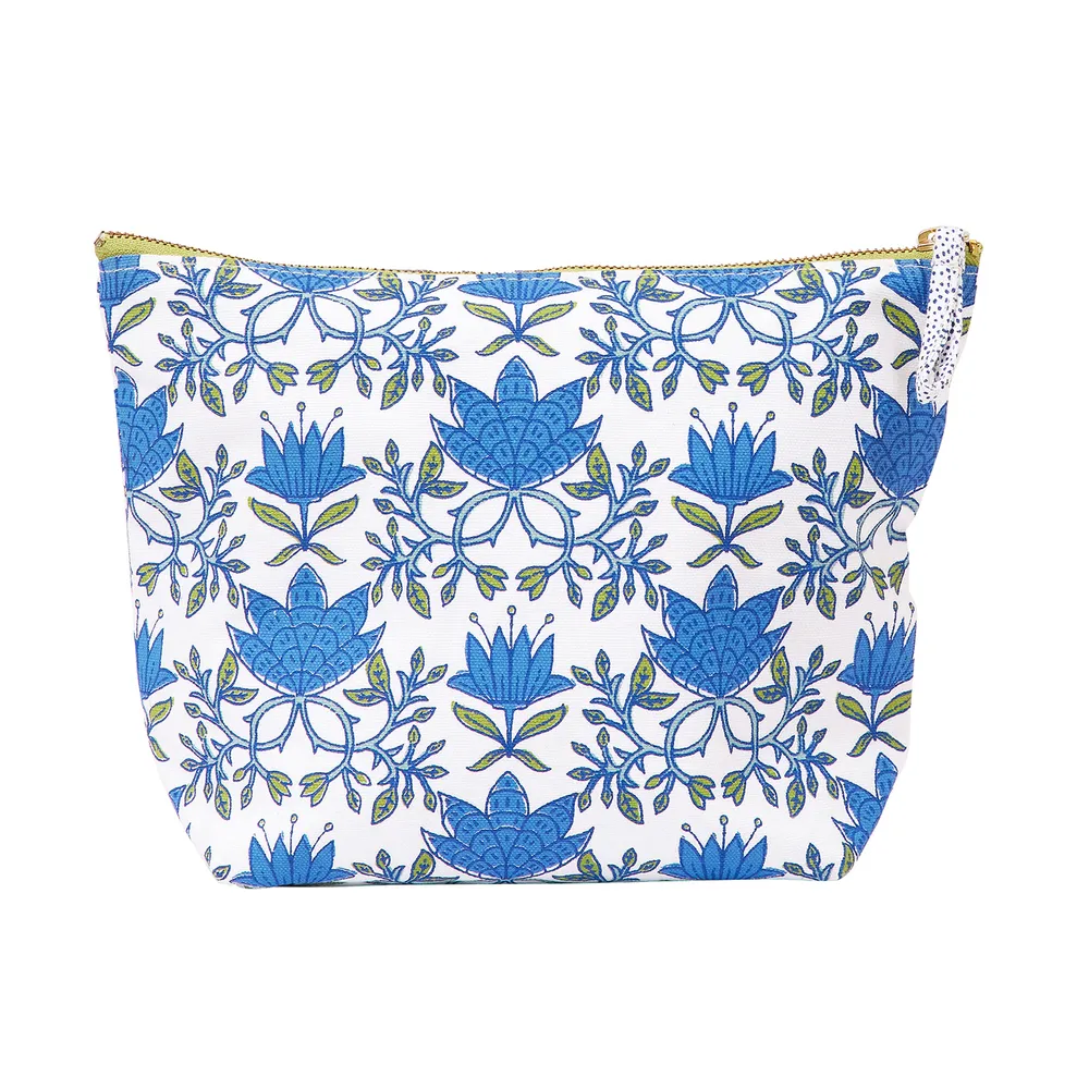 Tilly Blue Green Large Essential Canvas Pouch