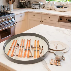 Mont Blanc Round Lacquer Serving Tray 3